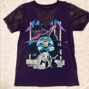 Officially License Batman Mesh Tshirt purple comic